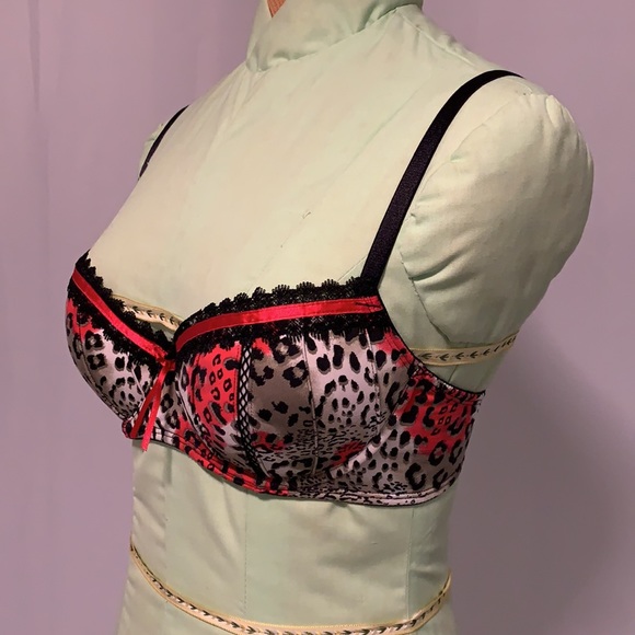 CANDIE’S Black & Red Print Push-up Bra - Picture 5 of 14